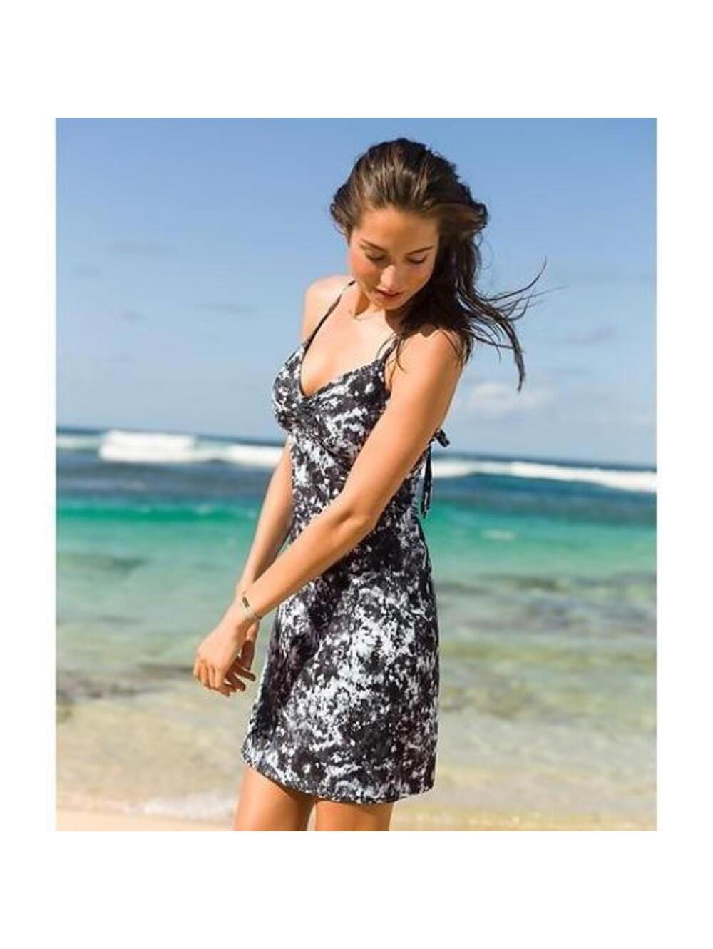 Athleta Printed Zumma Swim Dress Racerback Athletic Size MP Medium Petite